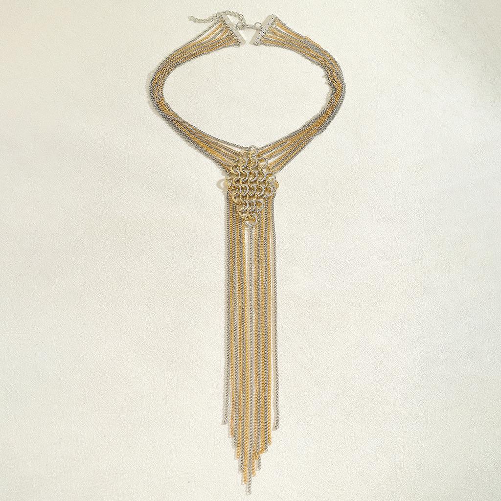 Vedawas Exageración Nueva Llegada Vintage Metal Largo Collar con Borlas para Mujeres Moda Geométrico Alta Calidad Joyería Regalo