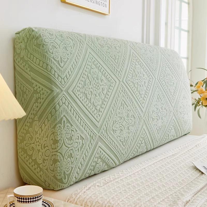 Jacquard Bed Headboard Cover Solid Color Elastic Bed Head Slipcover Bedroom Dust Cover All-inclusive Bed Backrest Cover