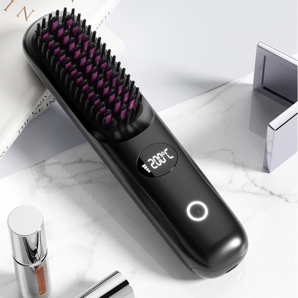Anti-Scald Protection Electric Hair Straightener Brush Negative Ion Styling Tool  Personal Care