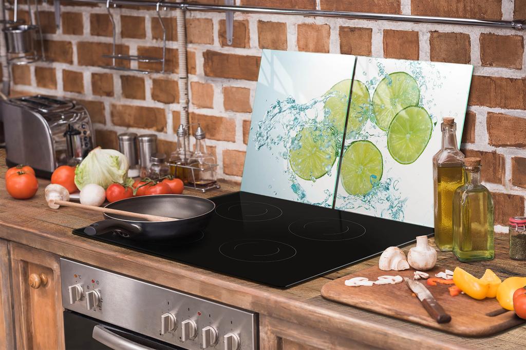 SZKLANA PŁYTA OCHRONNA NA KUCHENKĘ 85x52 LIMONKA