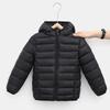 Autumn/Winter Solid Color Hooded Children's Down Cotton Jacket - Lightweight and Warm for Boys & Girls.