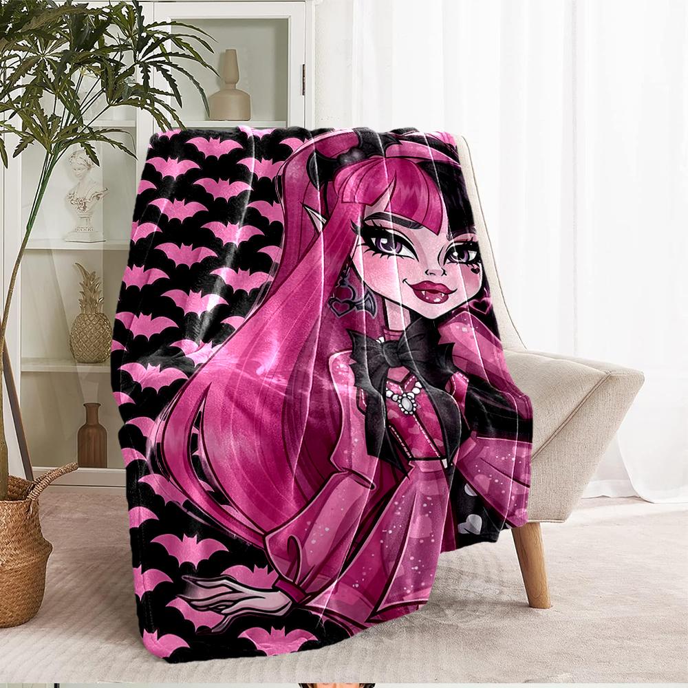 Monster High Theme Printed Blanket - Perfect for Couch, Bed, Travel & Outdoor Use | Machine Washable, Cozy & Durable.