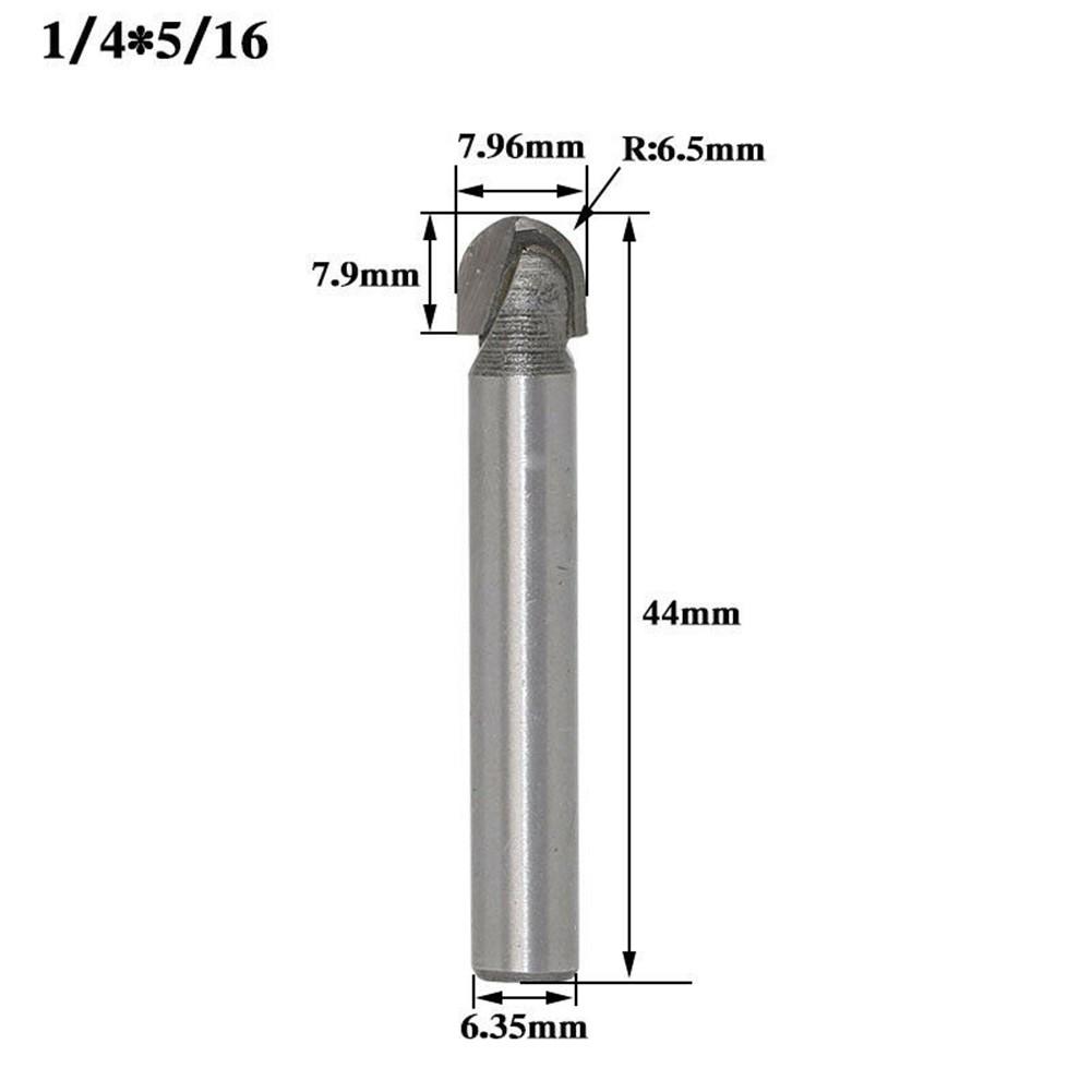 Heavy Duty Milling Cutter for Woodwork 2 Flute Round Bottom 1/4 1/2 Shank
