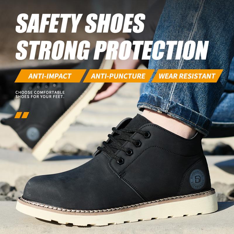 Waterproof Men's Leather Boots Anti-smash Anti Puncture Work Boots Safety Shoes Men Indestructible Shoes Steel Toe Boots Men