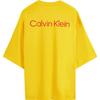 Calvin Klein Minimalist Series Loose Cotton T-Shirt With Print Unisex Tops Bright-Yellow 40783ST-ZCM