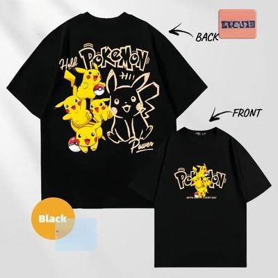 Japanese Anime Pikachu Printed Cotton Tshirt for Men and Women SpringSummer New Collection Fashion Short Sleeved Shirt