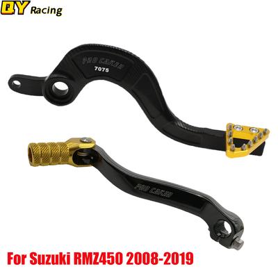 Motorcycle CNC Gear Shift Lever Foot Brake Lever Pedal For SUZUKI RMZ450 RMZ 450 Dirt Pit Bike 2008-2015 2016 2017 2018