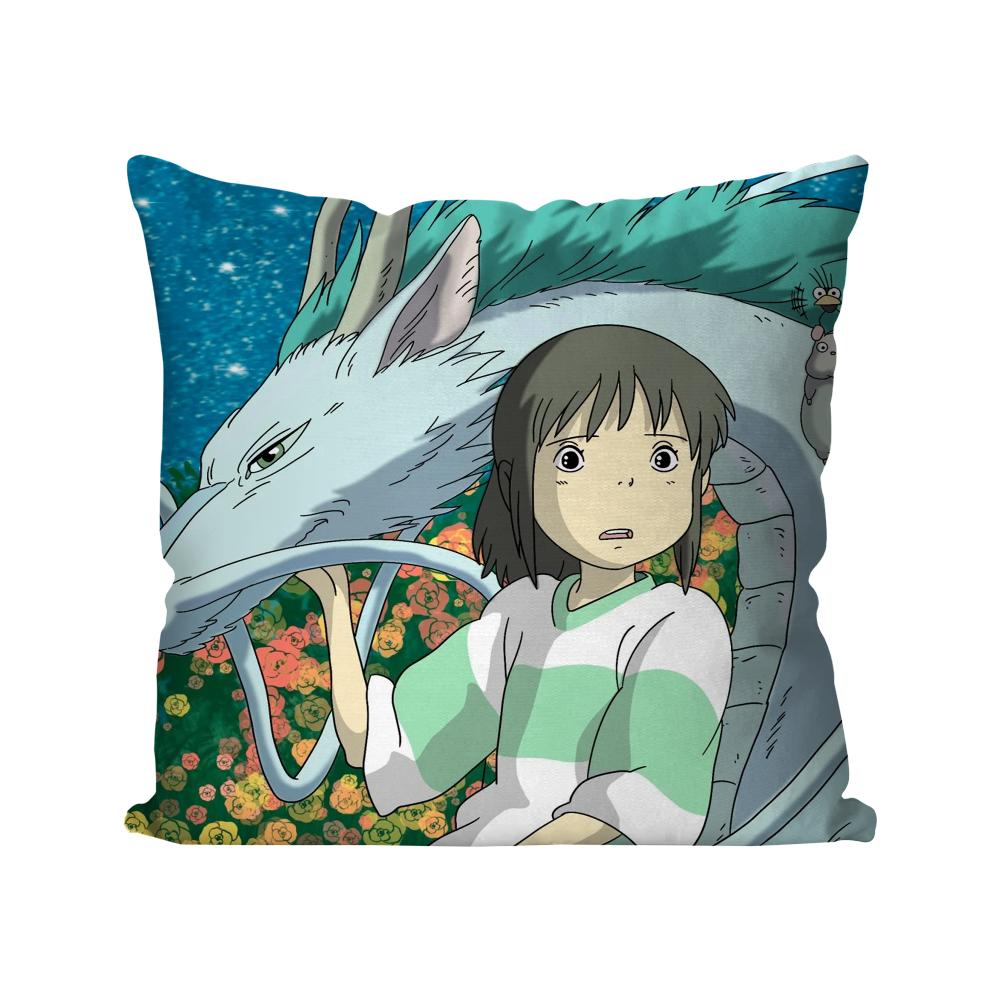 1 Stück S-Spirited A-Away Anime Film Kissenbezug Quadratisches Kissen SchlafzimmerSofaFreizeitKomfortKissenAutoWohnzimmer Heimdekoration 40X40