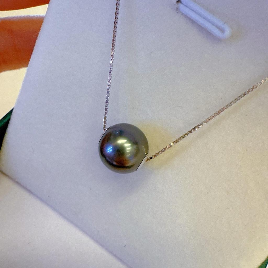 S925 Sterling Silver Tahitian Black Pearl Necklace Set - Light Luxury Jewelry Collection