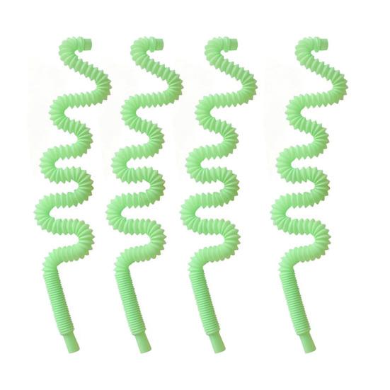 Renkli Spiral Bükülebilir Pipetler 6mm Yeniden Kullanılabilir Gıda Sınıfı Plastik Pipet Doğum Günü Partisi Ev Seyahat İçin Esnek İçme Pipetleri