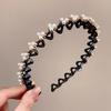 Pearl Braided Tools Hairband Rhinestone Hair Toothed Headband  Hair Styling Accessory
