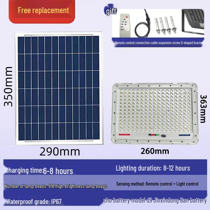 Ultra-Bright High-Power Solar Street & Courtyard Light - Outdoor/Indoor Waterproof Lighting