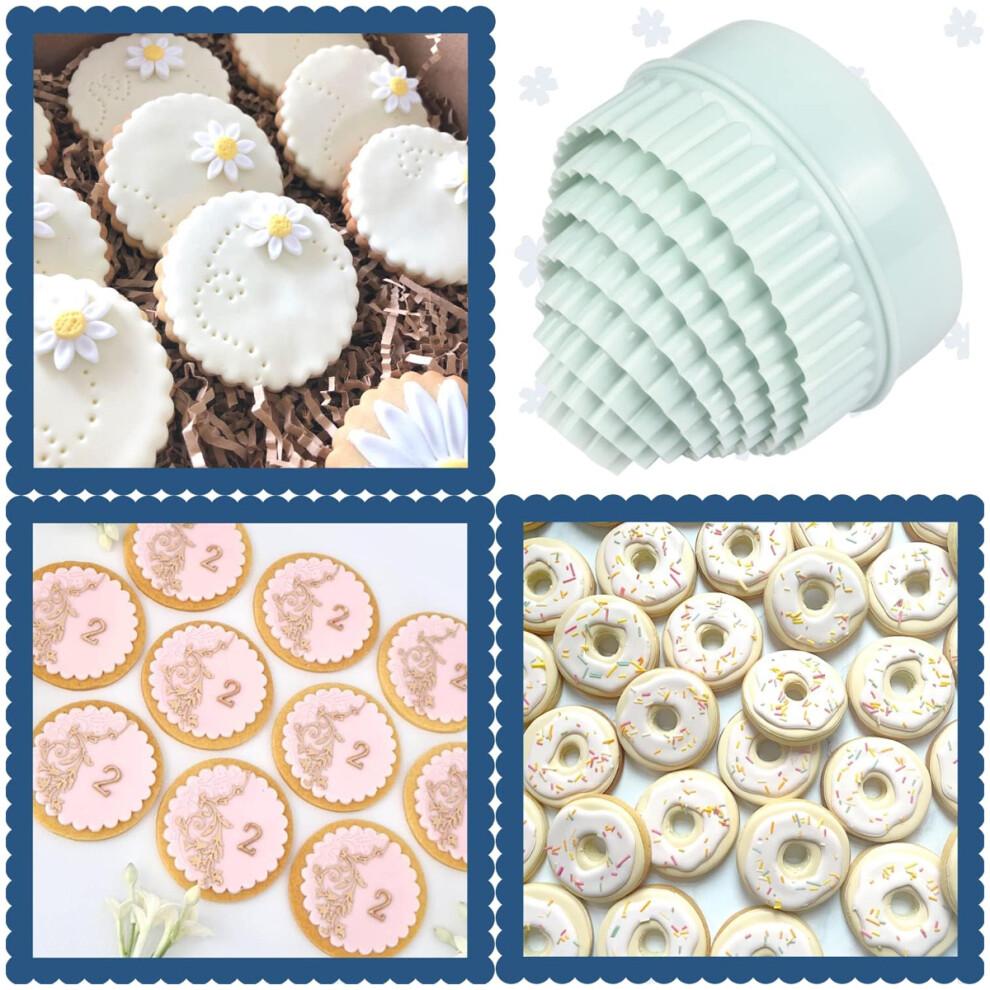 Scallop Edge Pastry Cutter, Stainless Steel Baking Ring Molds, For Cooking, Meat Shaping, Pudding, Easy Processing & Safe Use, Oven Safe Biscuit