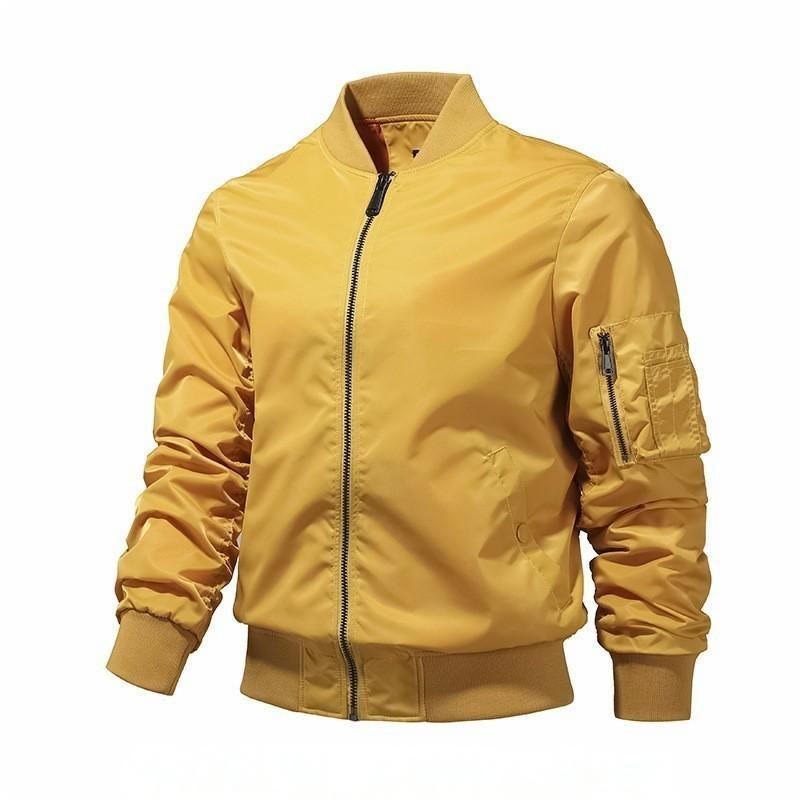 Solid Color Bomber Jacket Men Fashion Aviator Baseball Jacket New In Outerwears Spring Autumn Ropa Hombre Jackets For Men XS-5XL
