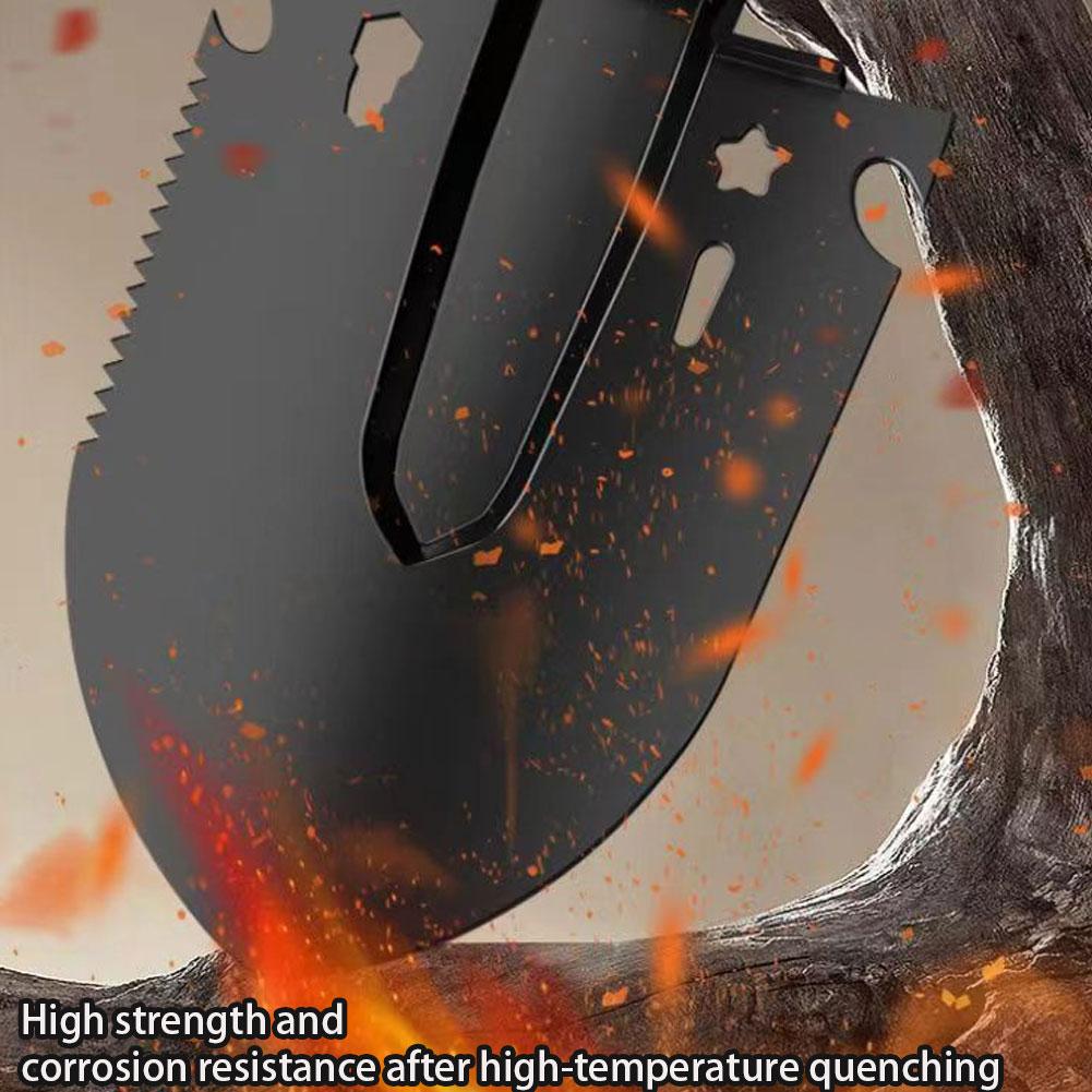Multifunctional Garden Shovel Hoe Outdoor Folding Camping Spade Portable Weeding Pick Emergency Tool Kit Durable Lightweight Com