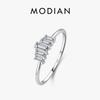 MODIAN 925 Silver Crown Clear CZ Simple Finger Ring Fashion Stackable White Gold Plated Jewelry For Women Gifts