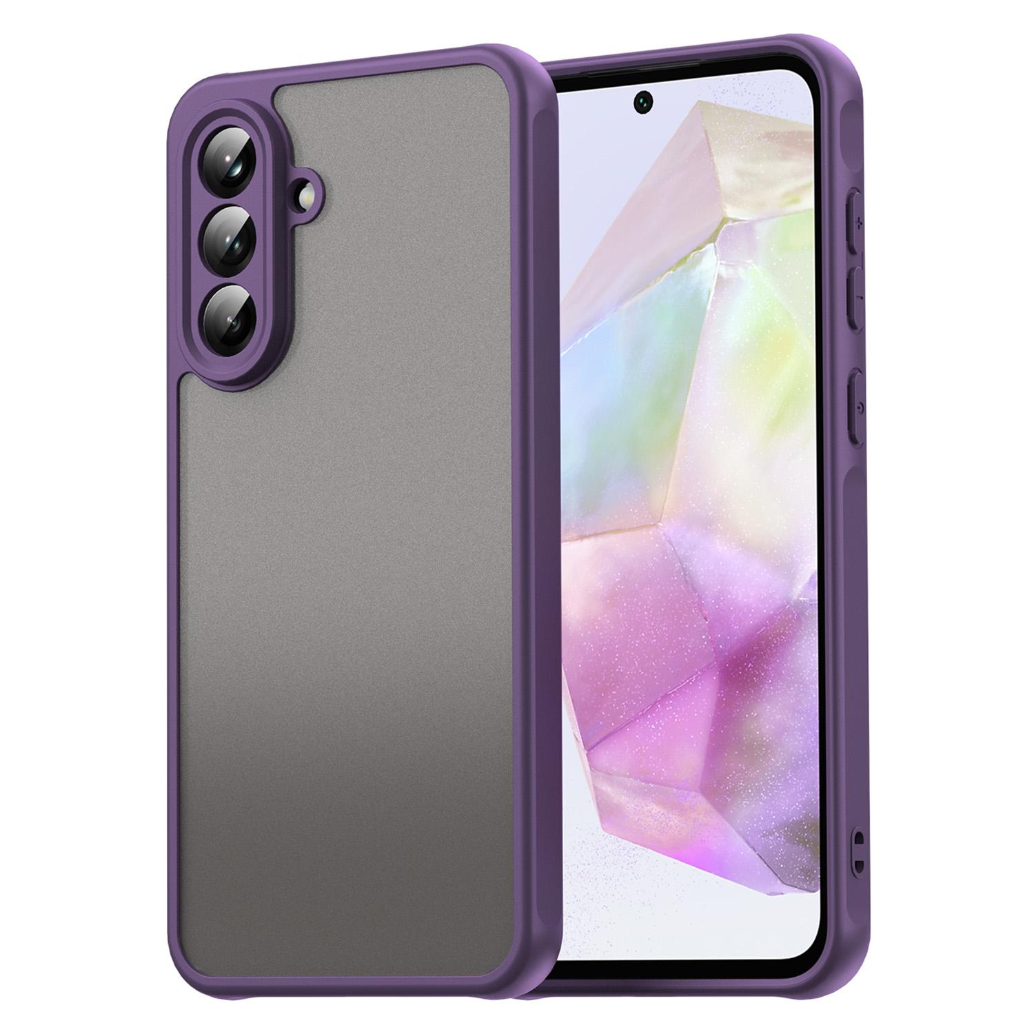 

Для Samsung Galaxy A36 5G Чехол для телефона Ударопрочный С воздушными подушками Матовый Полупрозрачный ПК+ТПУ Задняя крышка Purple