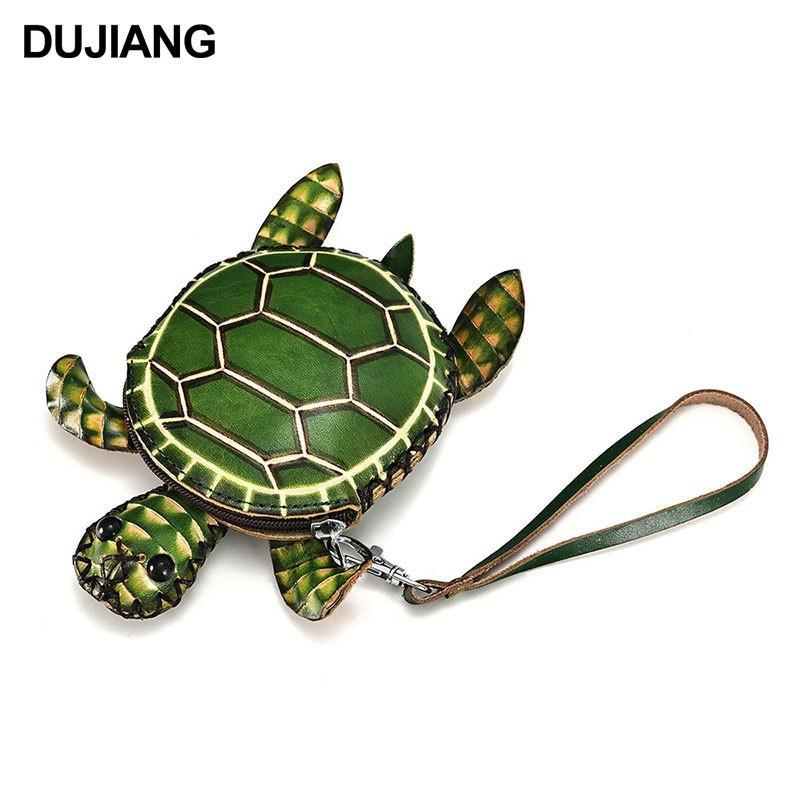 

Креативная кожаная монетница Мини Милый Маленький кошелек Модная Подвесная сумка Персонализированная Простая Черепаха 7x10x3cm