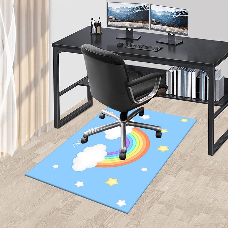 

Rainbow Clouds Crystal Velvet Office chair mat Area Rug - Non-Slip, Floor Mat, Office Desk Chair Rugs,Christmas Gift-1106103 60cm by 90cm