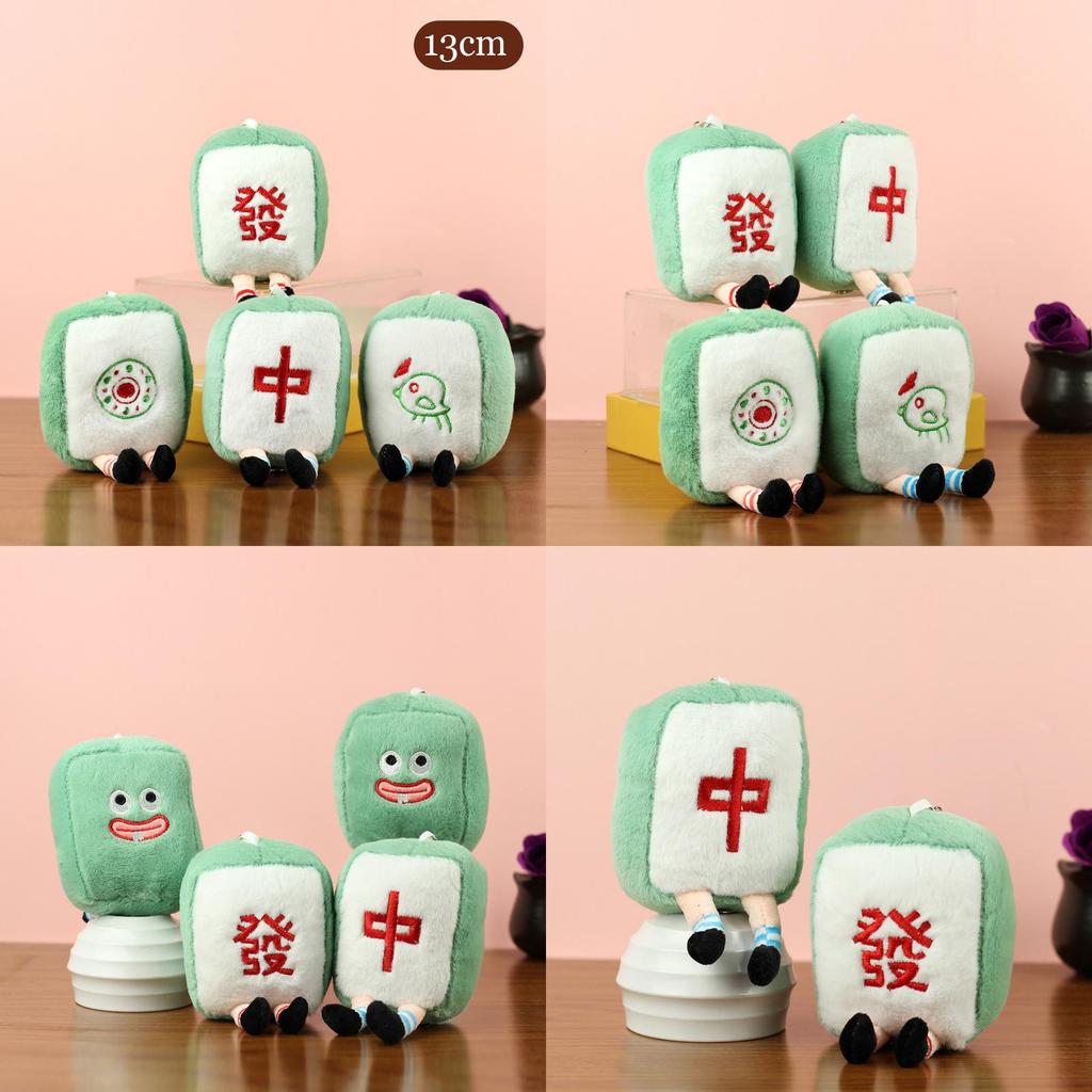 Charming Mahjong Plush Toy Cute Red Dragon Keychain Soft Doll For Bags And Gifts