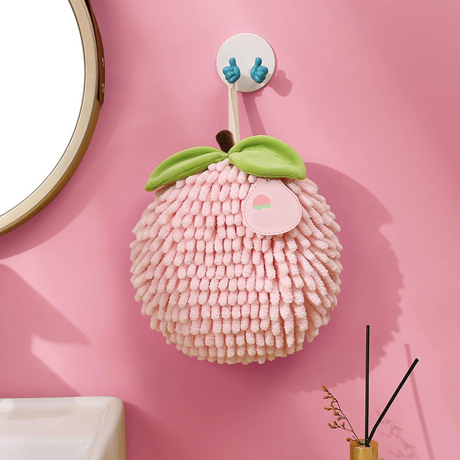 

Bathroom Wipe Hand Towel Cute Fruit Shape Soft Absorbent Towel Quick Drying Microfiber Hand Towels For Kitchen Bathroom розовый