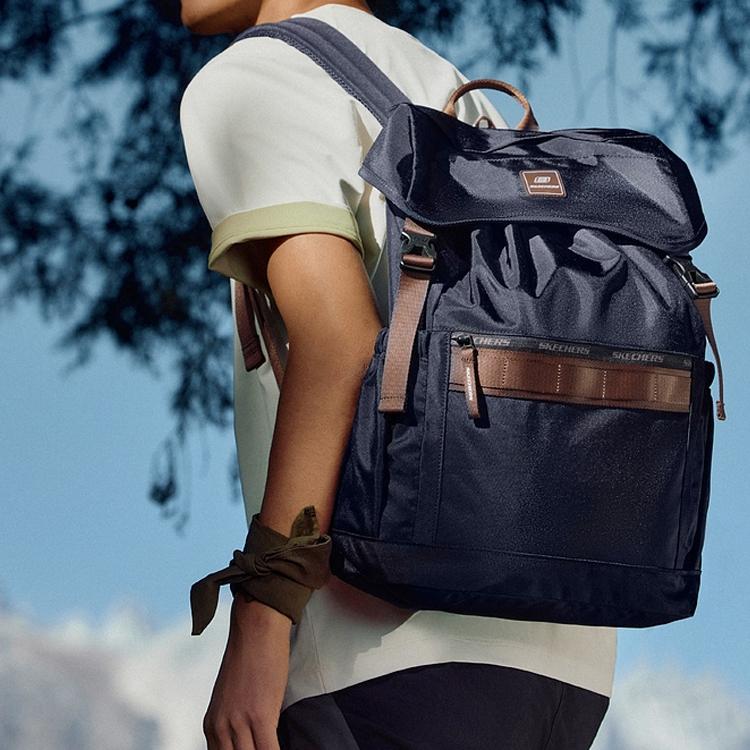 New Skechers Fabric Outdoor Bag Backpack Regular Unisex Navy Blue L324U038-002Z