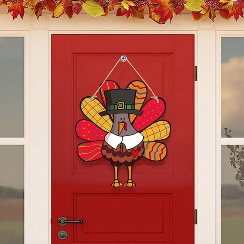 Simple Yet Stylish Thanksgiving Wreath For Front Door Turkey Decoration Door Sign Perfect For Holiday Party Decorations
