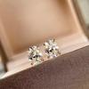 Huitan Simple Versatile Oval Zirconia Stud Earrings Women Trendy Gold Color Accessories for Daily Life Lady Engagement Jewelry