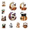 Pumpkin Cat Witch Ghost Pendant Decoration Colorful Window Hanging Decoration  Balcony