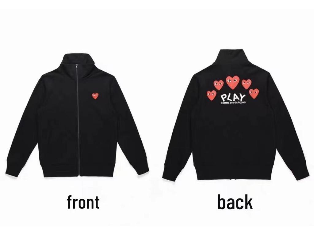 Chuan Jiu 2024 A/W Heart Hoodie: Unisex Stand Collar Zipper Pullover with Drawstring Hood