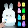 Eule LED-Nachtlicht, Touch-Sensor, Fernbedienung, 9 Farben, dimmbar, Timer, wiederaufladbar, Silikon-Nachtlampe für Kinder, Baby, Geschenk