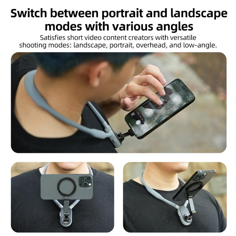 Versatile Magnetic Neck Hanging Holder Bracket Lazy Phone Video Shoot Accessories Compatible for Action Camera Shooting