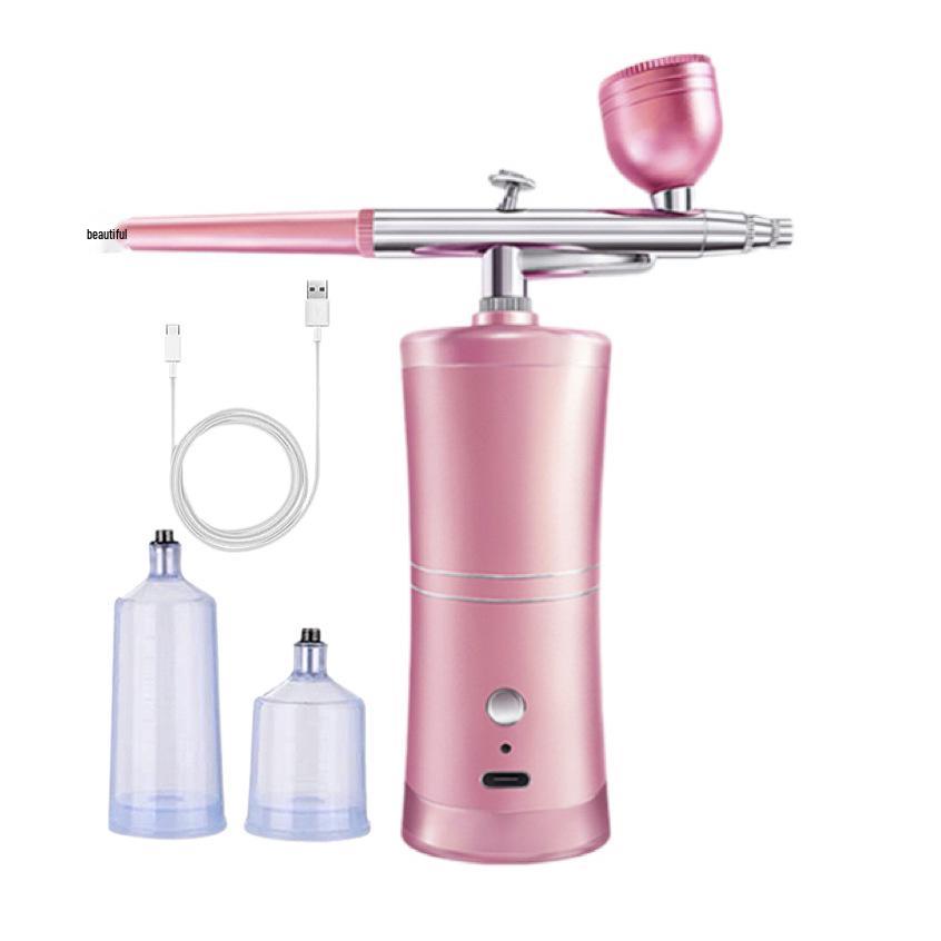 Portable Rechargeable Airbrush for Nail Art, Model Coloring, Spray Paint, and Hydration - Mini Spray Gun.