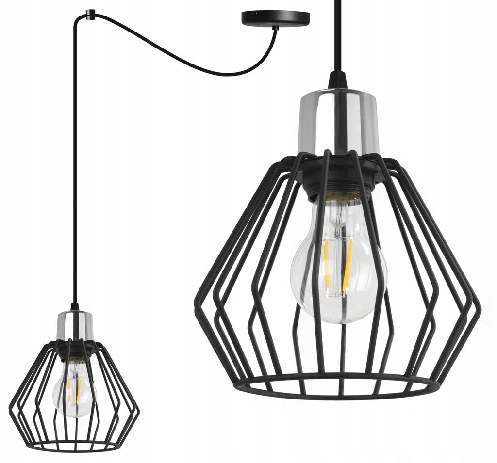 Hanging Lamp, Ceiling Chandelier, Wire Shade, Led