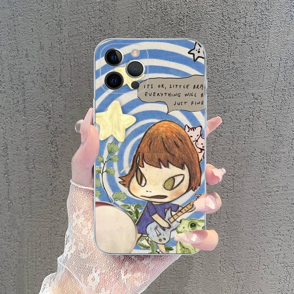 Contemporary Art Yoshitomo Nara Phone Case For IPhone 17 16 15 14 13 11 12 Pro Max 16 Plus Transparent
