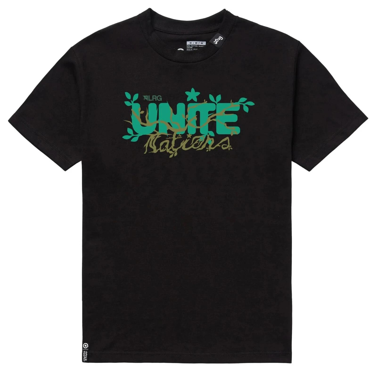 Lifted Research Group Mens LRG Unite Nations Roots Black Shirt NWT Small S