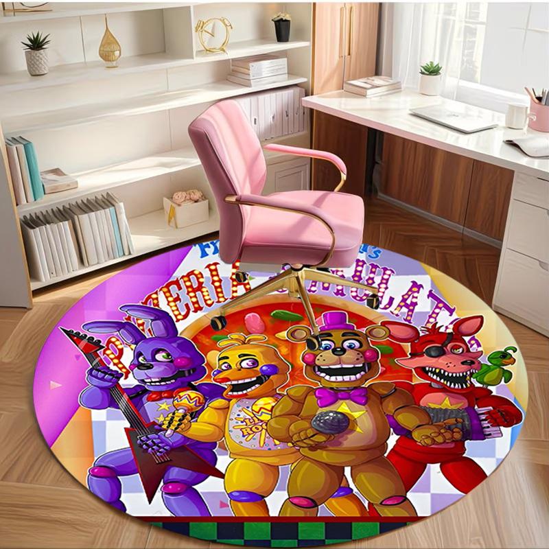 Five Nights At Freddy's Print Round Rug, Washable Floor Carpet, For Entryway Dorm Laundry Room Office Study, Home Decor Birthday Christmas Gift