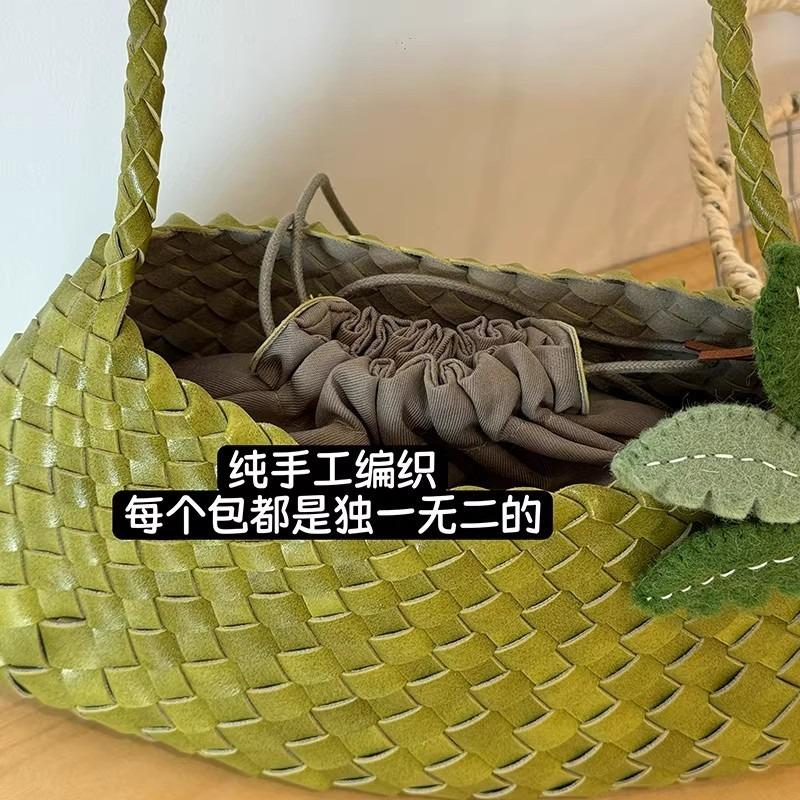 Borsa a tracolla coreana vera tessuta a mano da donna, nuova, versatile, portatile, a spalla, con lettere, borsa a mano, borsa da donna