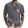 Men's Vintage Button Down Bowling Shirts Short Sleeve Summer Beach Shirt