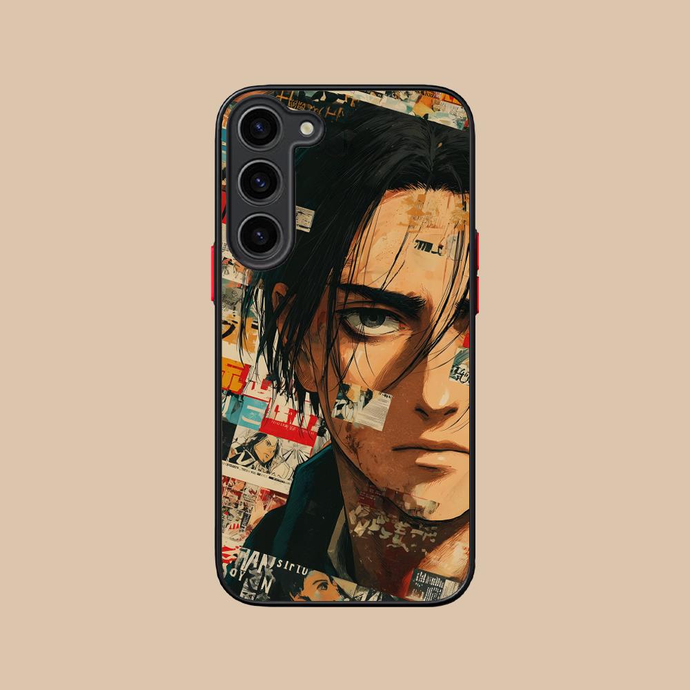 AOT Eren Yeager Silicone Mobile Phone Case for Samsung Galaxy S26 S25 S24 S23 S22 S21 Plus FE Ultra Colorful Cover