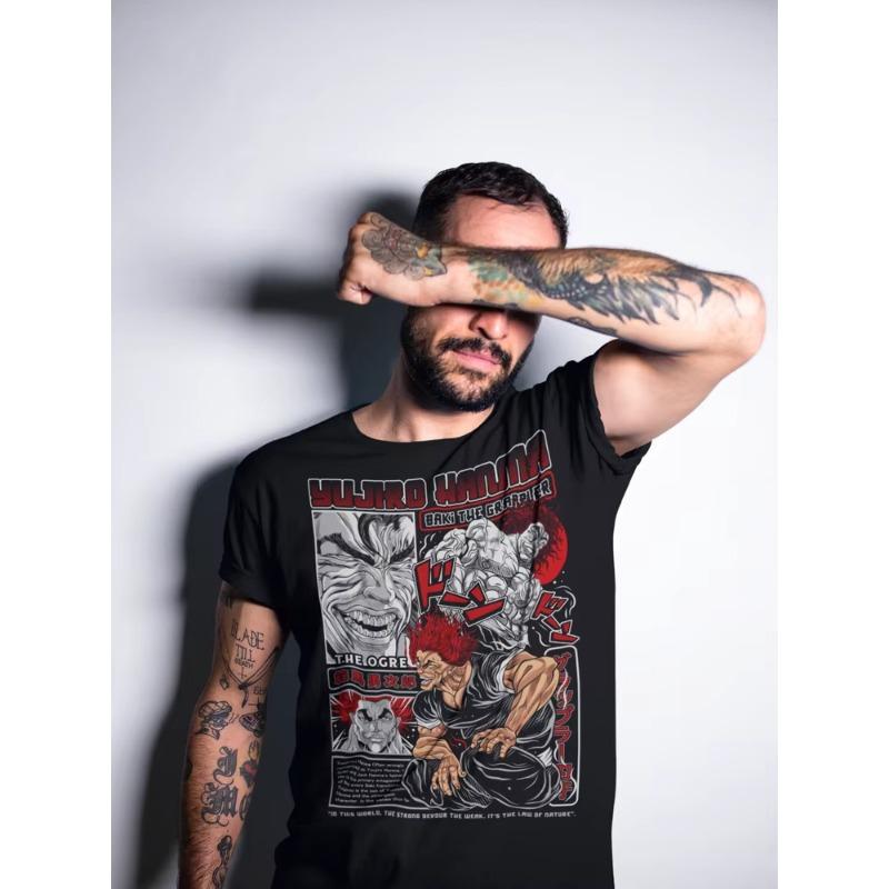 Trend Summer 2025 Cosplay Anime Baki The Grappler T Shirt Baki Hanma Manga Yujiro Hanma Baki Uniex T-Shirt Oversized T Shirt