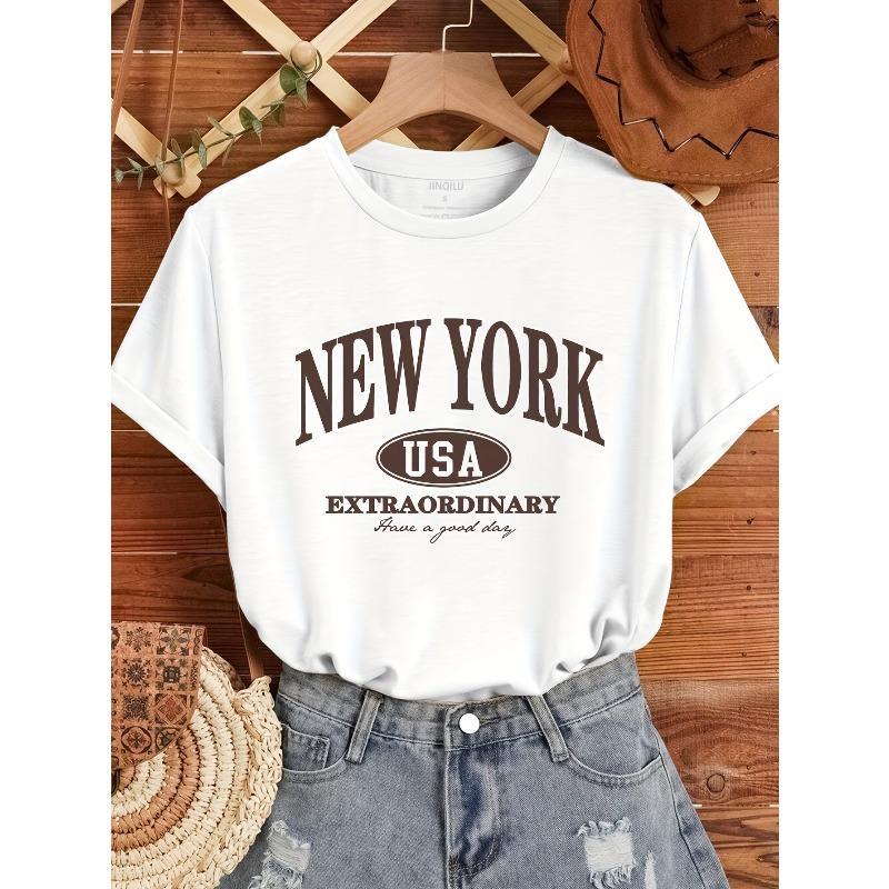 

European Size New Arrival 2026 New York Letter Print T-Shirt 4XL