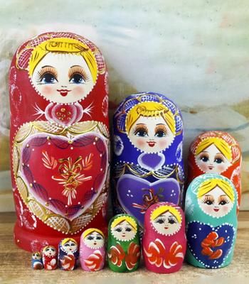 10 Layer Painted Doll Set, Painted Craft Wooden Toy Gift