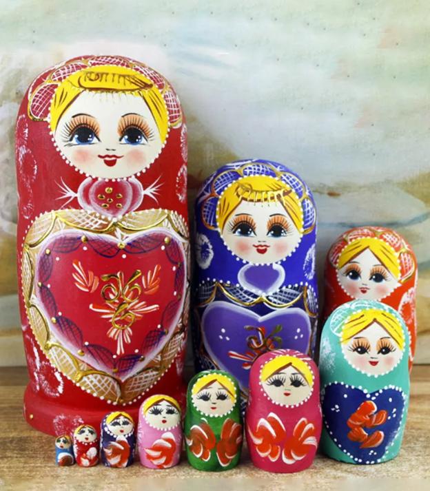 10 Layer Painted Doll Set, Painted Craft Wooden Toy Gift