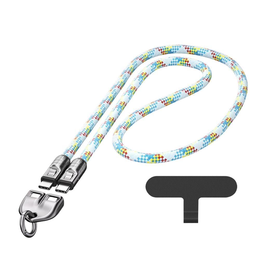 C To C 240W Charging Cable With Wearable Bracelet Design,2 In 1 Cell Phone Lanyard 5A Fast Charging Data Cable, 480Mbps Data Transfer USB C Cable Cell