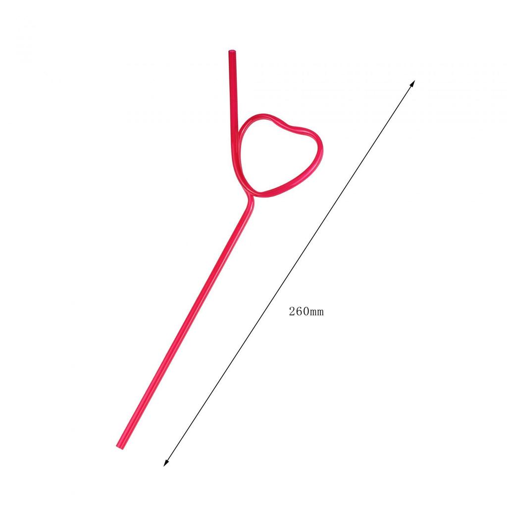 10Pcs Heart Shaped Straws Party Favors for Anniversary Holiday Bridal Shower