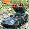 New 2.4G RC Battle Tank Military Simulation Track Missile Launcher Electronic Sound and Light Remote Control Toy Children Shooting Boys Gift
