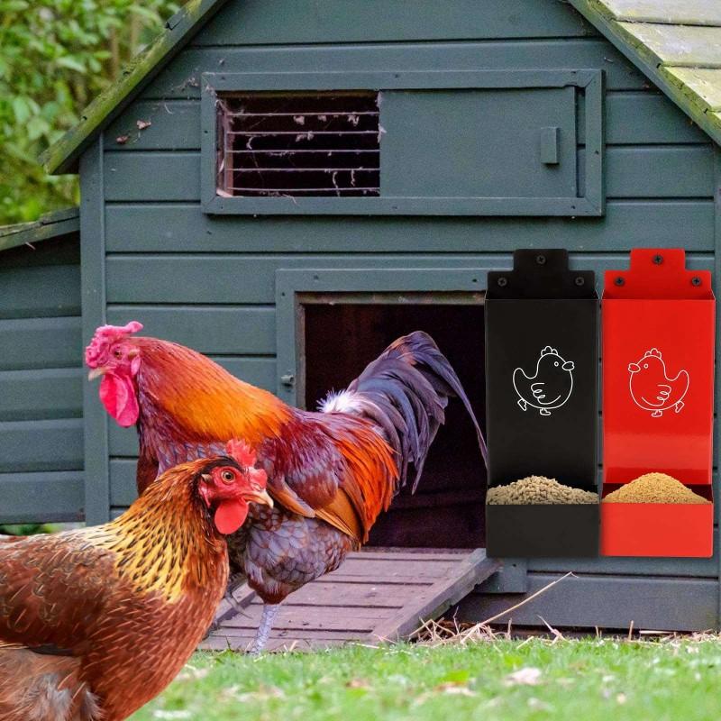 

Automatic Chicken Grit Feeder,2 Pack Metal Hanging Chicken And Poultry Feeder,No-Waste Design,Easy To Install And Clean