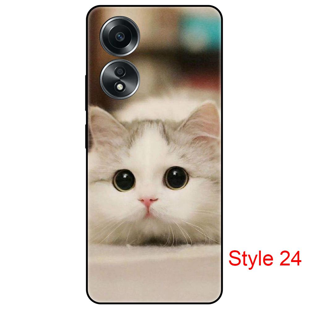 

Черный силиконовый чехол для OPPO A58 Роскошный силиконовый чехол 5,5 дюйма — стильный черный чехол, противоударный, ультратонкий дизайн для защиты телефона OPPO-A58-Y40_Style24