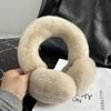 Foldable Plush Winter Earmuffs with Thick Rex Rabbit Fur - Cute Internet Celebrity Style